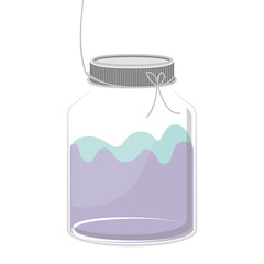 silhouette glass container with colorful liquid vector illustration