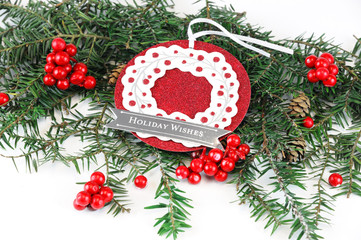 Christmas decoration on white background