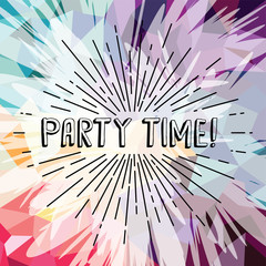 party time text show sunrays retro theme