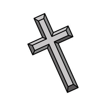 religious cross icon over white background. catholic and christian religion design. vector illustration