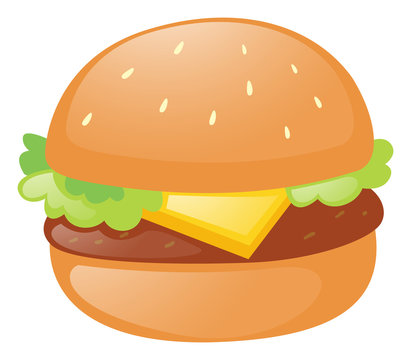 Hamburger with cheese and meat