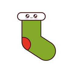 merry christmas socks icon vector illustration design