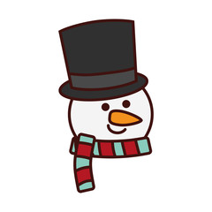 cute snowman character isolated icon vector illustration design
