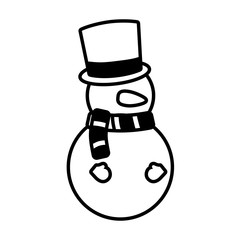 cute snowman character isolated icon vector illustration design