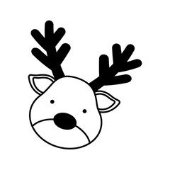 cute reindeer character icon vector illustration design