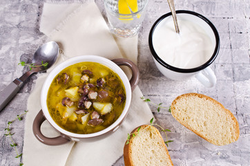 Soup with mushrooms