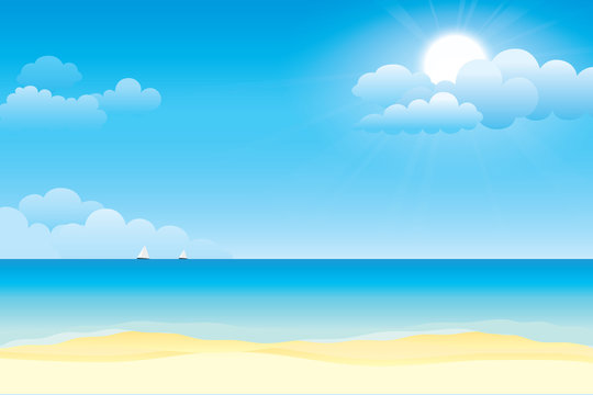 Sky and sea. Vector illustration