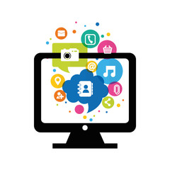 Social media networking icon vector illustration graphic design