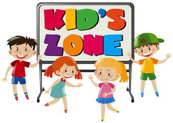 Boys and girls in kid's zone