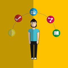 Social media networking icon vector illustration graphic design