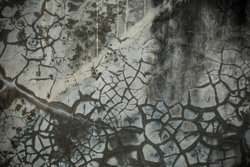 Grungy cracked cement wall