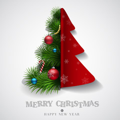 Naklejka premium Christmas Greeting Card. Merry Christmas lettering