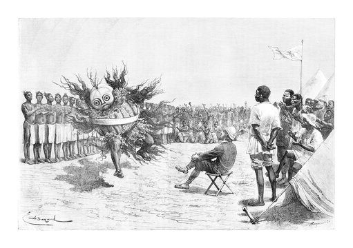 Mabandan Dancer, vintage engraving