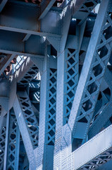 Close up of the Benjamin Franklin Bridge