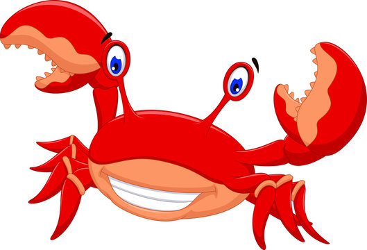 funny crab cartoon posing