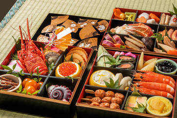 典型的なおせち料理 General Japanese New Year dishes(osechi)