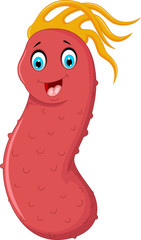 cute sea cucumber cartoon posing