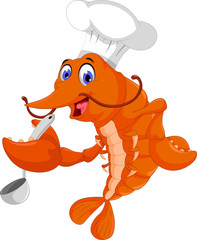 funny chef shrimp cartoon cooking