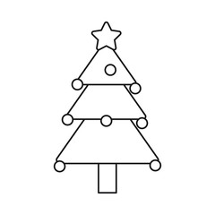 Pine tree icon. Christmas season decoration and celebration theme. Isolated design. Vector illustration