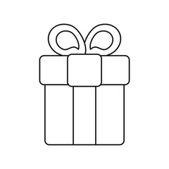 Gift icon. Christmas season decoration and celebration theme. Isolated design. Vector illustration