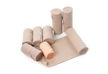 Medical bandage roll isolated on white background