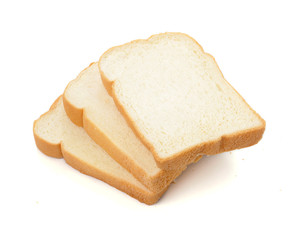 slice of bread on white background