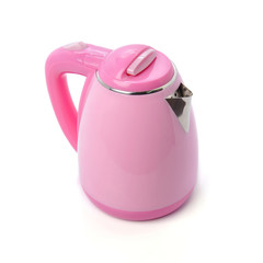 modern pink electric kettle isolated on white background
