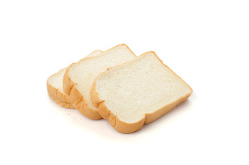 slice of bread on white background