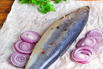 Herring with onion and spices 