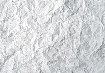 crumpled, wrinkled, rumpled white paper background.