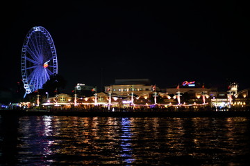 ferris wheel at Asiatique The Riverfront in Bangkok, Thailand.