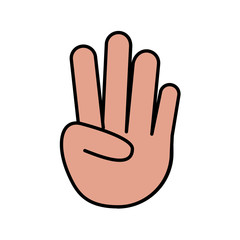 Obraz premium human hand making a number expression over white background. vector illustration