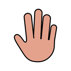 human hand making a number expression over white background. vector illustration