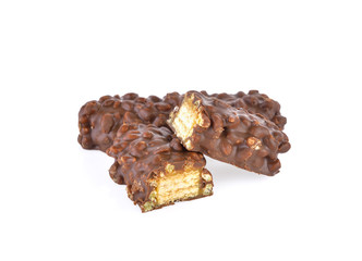 wafer chocolate on white background