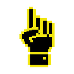 black and yellow Cursor concept hand shape icon over white background. vector illustration