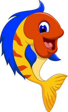 funny cute fish cartoon close up