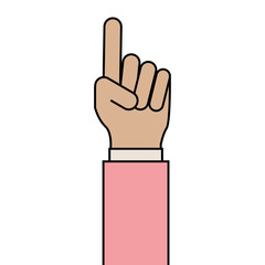 human arm and hand making a expression over white background. vector illustration