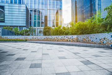 Fototapeta premium view of city square in Shanghai,China.