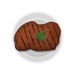 steak meat icon over white background. nutritive and fresh food design. vector illustration