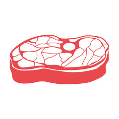 steak meat icon over white background. nutritive and fresh food design. vector illustration