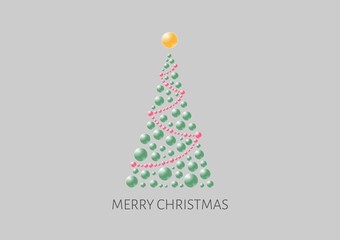christmas poster with abstract bubble tree