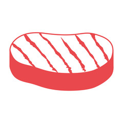 steak meat icon over white background. nutritive and fresh food design. vector illustration