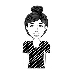 silhouette of teenager girl wearing casual clothes over white background. sketch design. vector illustration