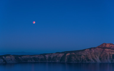 scenic view at dusk in Crater lake National park,Oregon,usa.