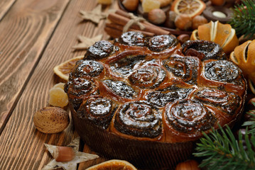 Christmas cake with poppy seeds