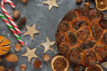Christmas cake with poppy seeds