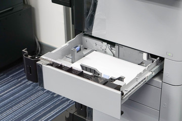 printer tray ready to put paper sheet for printing
