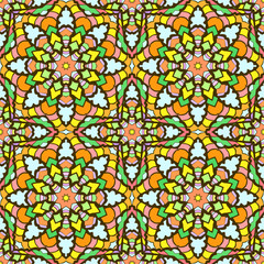 Seamless pattern from abstract elements in ethnic style
