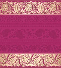 wedding card design, paisley floral pattern , India
