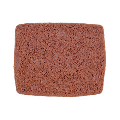 one chocolate butter cookie isolated on white